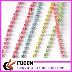 Hot sale plastic decorative rhinestone banding trim wholesale