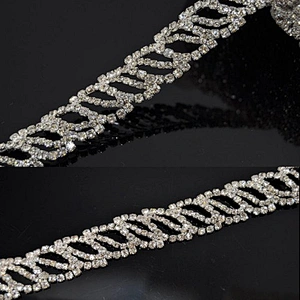 Flat back Crystal Trims Rhinestones Type and Garment,Shoes,Bags Use Crystal Chain Trims for Wedding