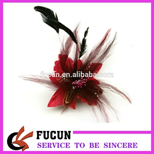 handmade women lady bridal wedding party fascinator hair clip feather accessory
