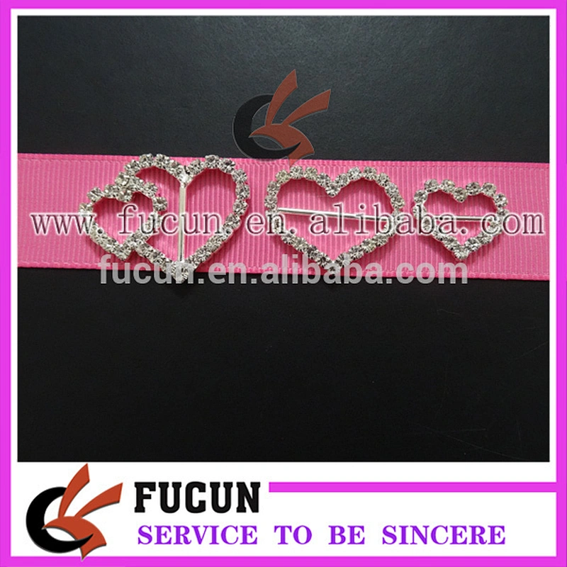 wedding invitation small heart ribbon rhinestone buckles sliders for shoes/chair