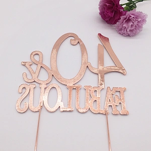 Custom Wedding Celebration Birthday Decor Rose Gold Rhinestone Monogram Wedding Cake Topper