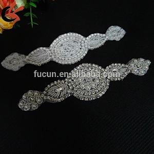 high quality iron on rhinestone appliques for wedding garment accessories