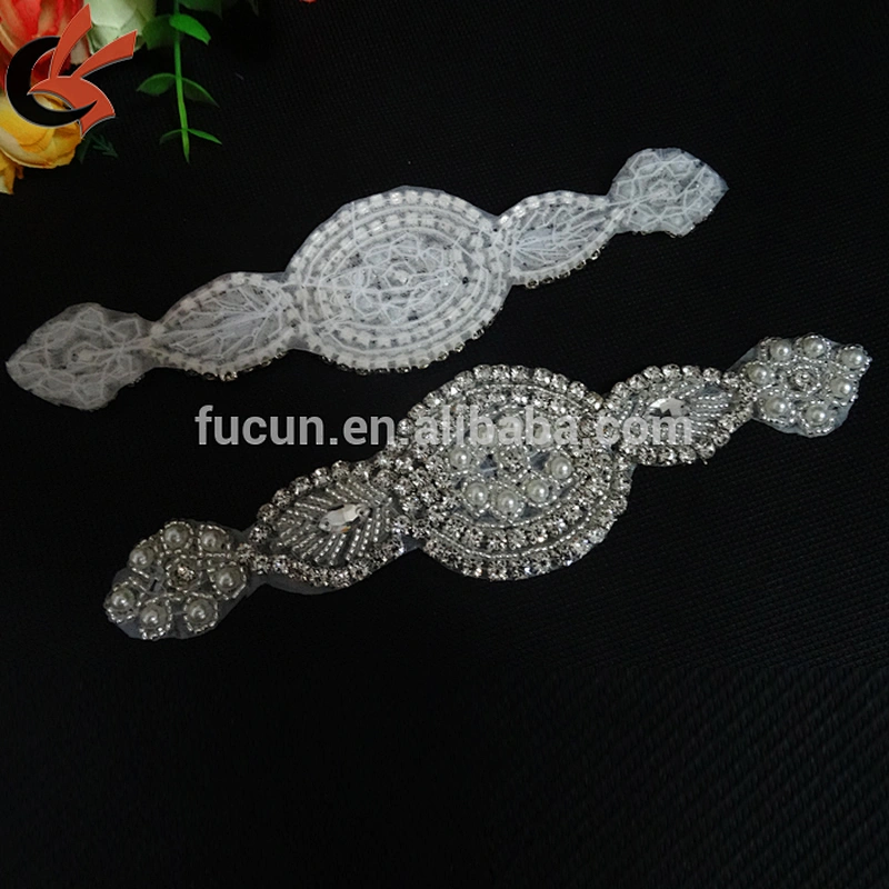 high quality iron on rhinestone appliques for wedding garment accessories