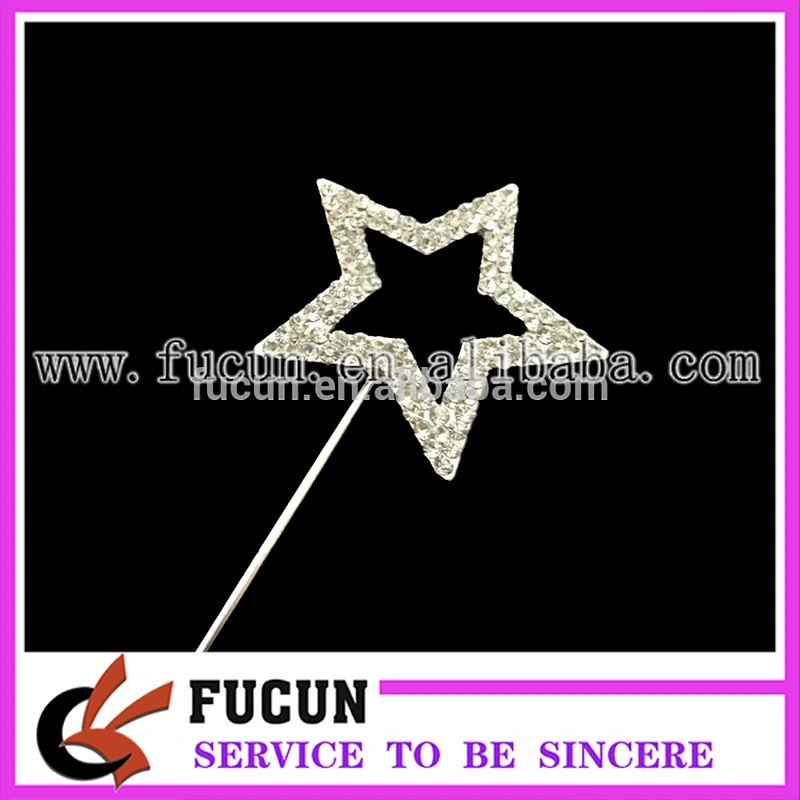 popular 2017 hot sell crystal diamond rhinestone star cake toppers party supplies guangzhou