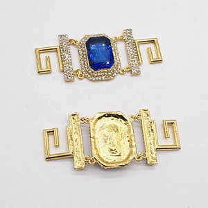 10cm square sapphire crystal rhinestone bikini connector buckle sew on for bikini