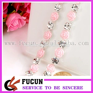New Sewing Resin Flower Crystals Rhinestones Trim Ribbon