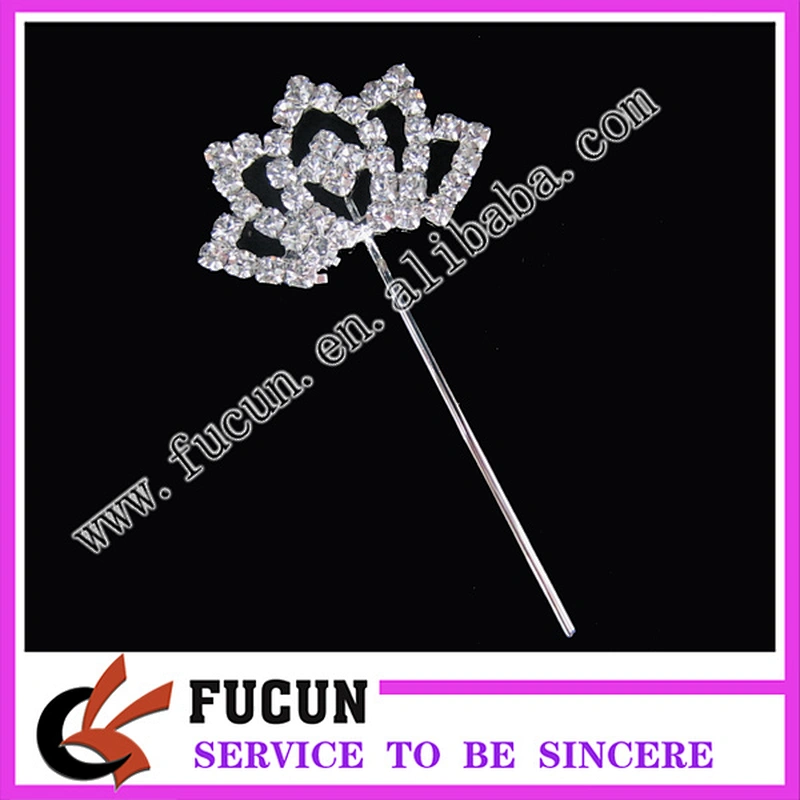 small crown rhinestone cupcake decoration wedding diamante cake topper pin