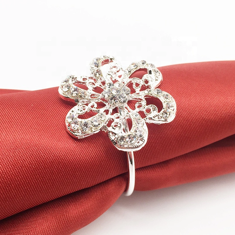 factory wholesale delicate cheap price eco-friendly table little flower shape crystal napkin ring