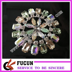 Colorful rhinestone, acrylic ,gem wedding anniversary ,party Vintage jewelry large brooch