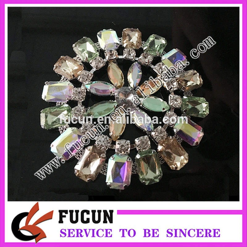 Colorful rhinestone, acrylic ,gem wedding anniversary ,party Vintage jewelry large brooch
