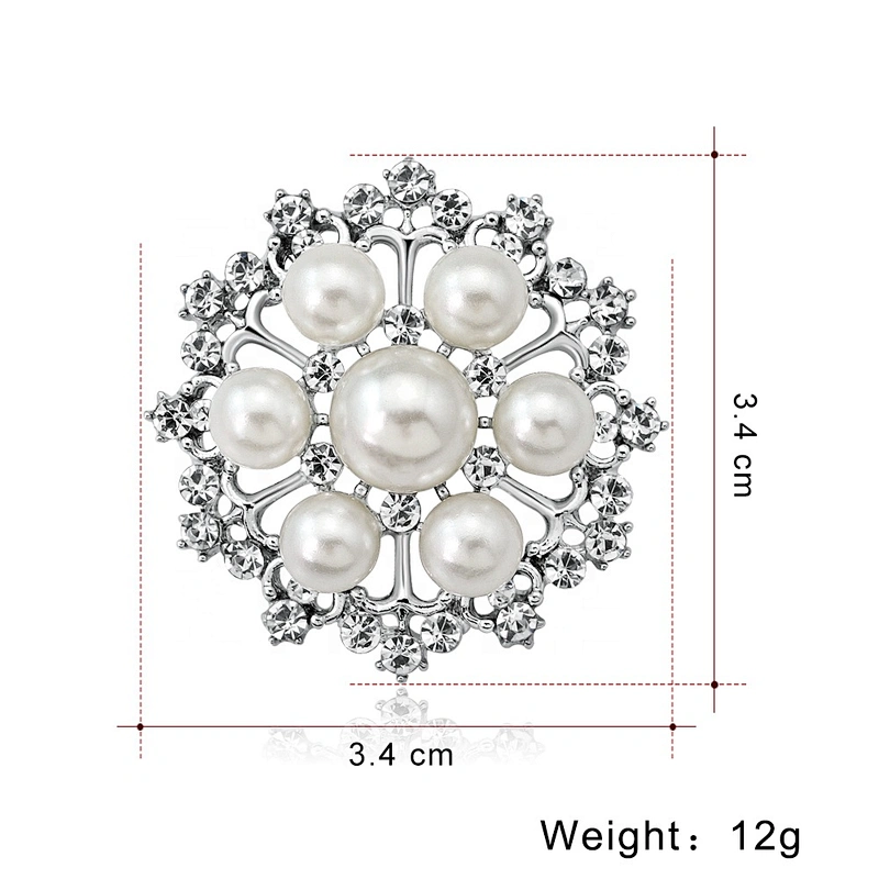 hot sale elegant pearl rhinestone brooch for wedding decoration