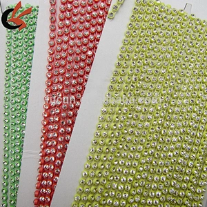 10yard 3mm clear rhinestone yellow plastic sparkling clear rhinestone trimming