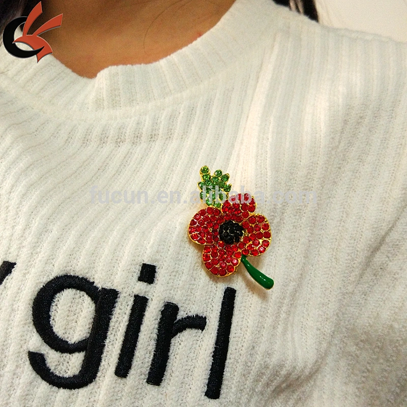 Stunning Rhinestone Custom Flower Brooch Lapel Badge Brooches & Pins