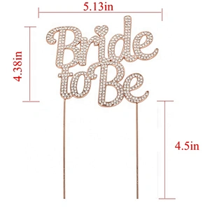 Wholesale Wedding Monogram 4.28inch Rose gold Meant to Be Rhinestone Cake Topper