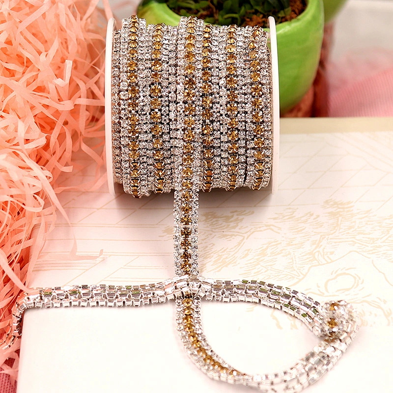 Diamond Various Colored Rhinestone Braid Cup Trim Chain