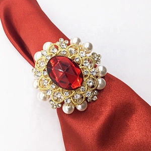 Luxury Vintage Wedding Favors Beaded Crystal Strass Napkin Ring for Decors
