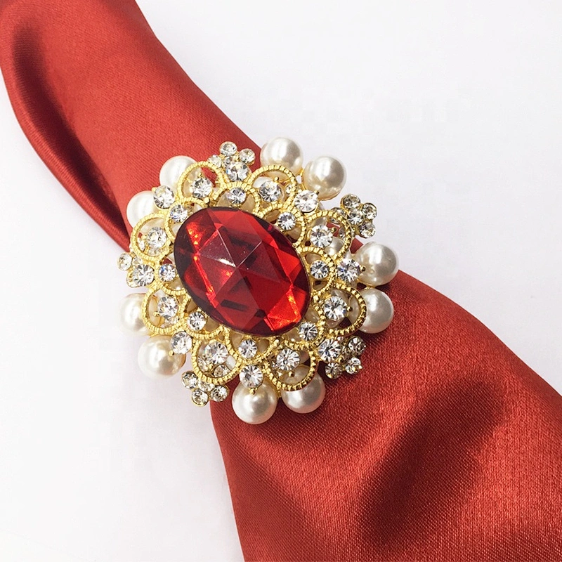 Luxury Vintage Wedding Favors Beaded Crystal Strass Napkin Ring for Decors