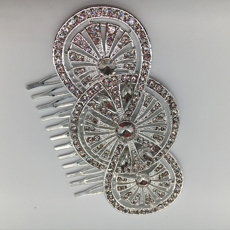 Factory Wholesale zinc alloy Rhinestone bridal Crystal Hair Comb