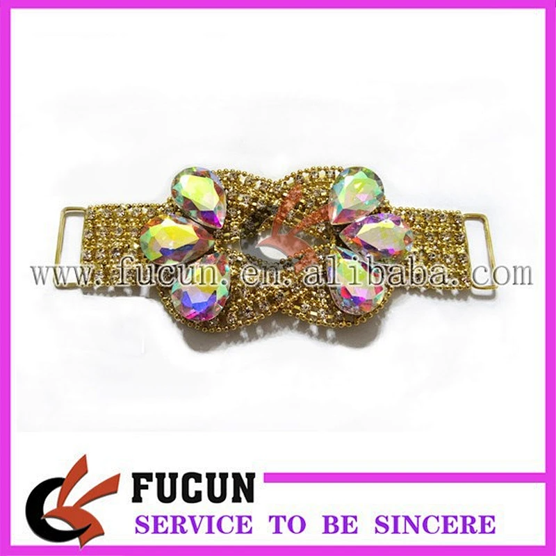 wholesale colorful rhinestone connectors for swimwear