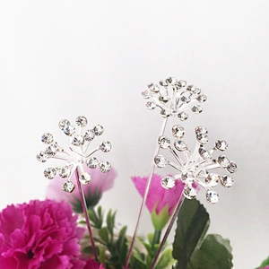 Exquisite flower stick rhinestone explosion brooch for wedding bouquet decoration