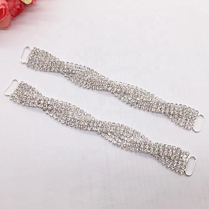Hot Selling Silver Twist Compact Rhinestone Clear Crystal Bikini Connectors