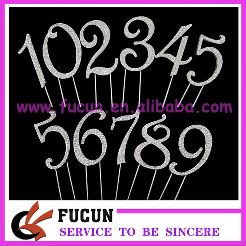 Fashion Custom rhinestone cake topper for party etc number