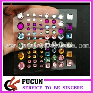 self adhesive Holiday Decoration Use acrylic rhinestone sticker sheet for Wall mirror decoration