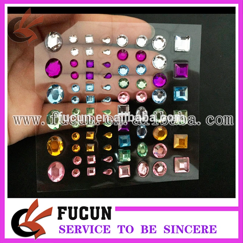 self adhesive Holiday Decoration Use acrylic rhinestone sticker sheet for Wall mirror decoration