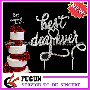 Party Table Decoration Rhinestone Best Day Ever Wedding Cake Topper