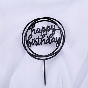 Hot selling custom multicolor cake accessory cake topper acrylic for happy birthday decoration