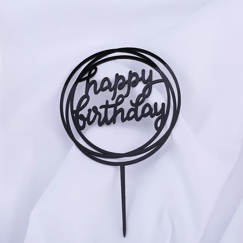 Hot selling custom multicolor cake accessory cake topper acrylic for happy birthday decoration
