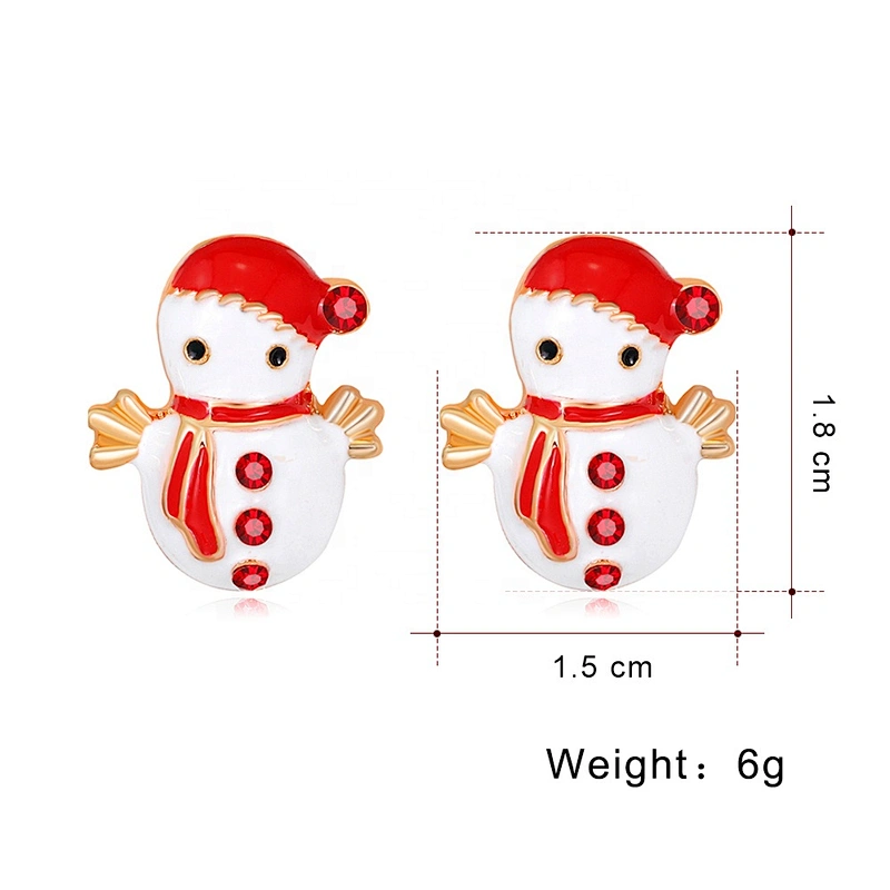 New Arrival  Christmas Snowman rhinestone Earrings Stud Earring