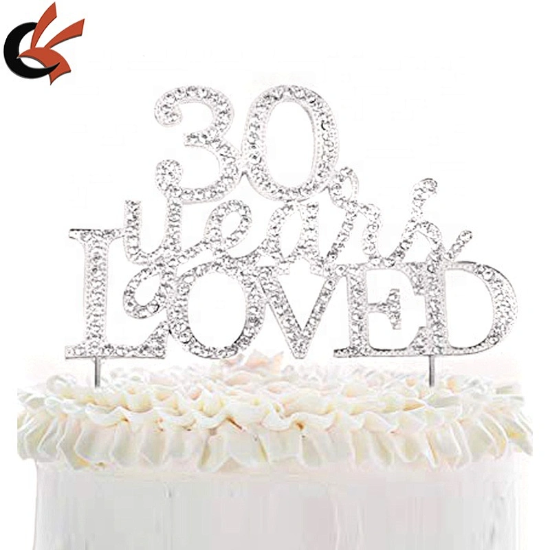 Anniversary Rhinestone Cake Topper 15 25 30 35 40 50 60 years LOVED Cake Topper
