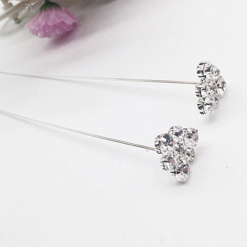 Bulk wholesale flower bunches decorative rhinestone wedding brooch bouquets stick