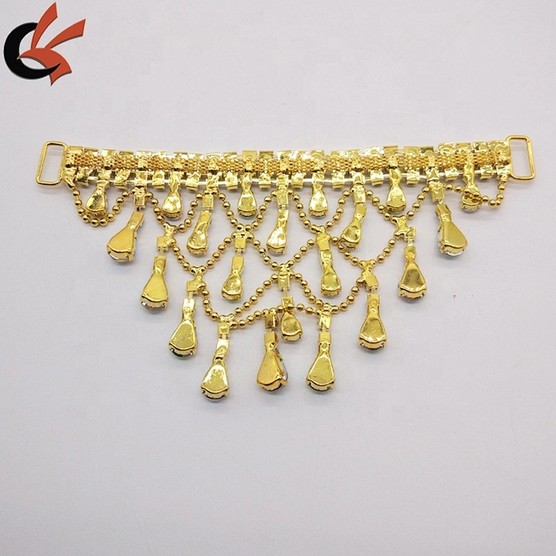 2019 gold hot sale sparkly AB clear rhinestone bikini connector