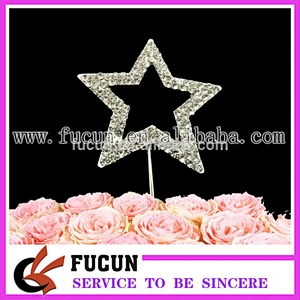 popular 2017 hot sell crystal diamond rhinestone star cake toppers party supplies guangzhou