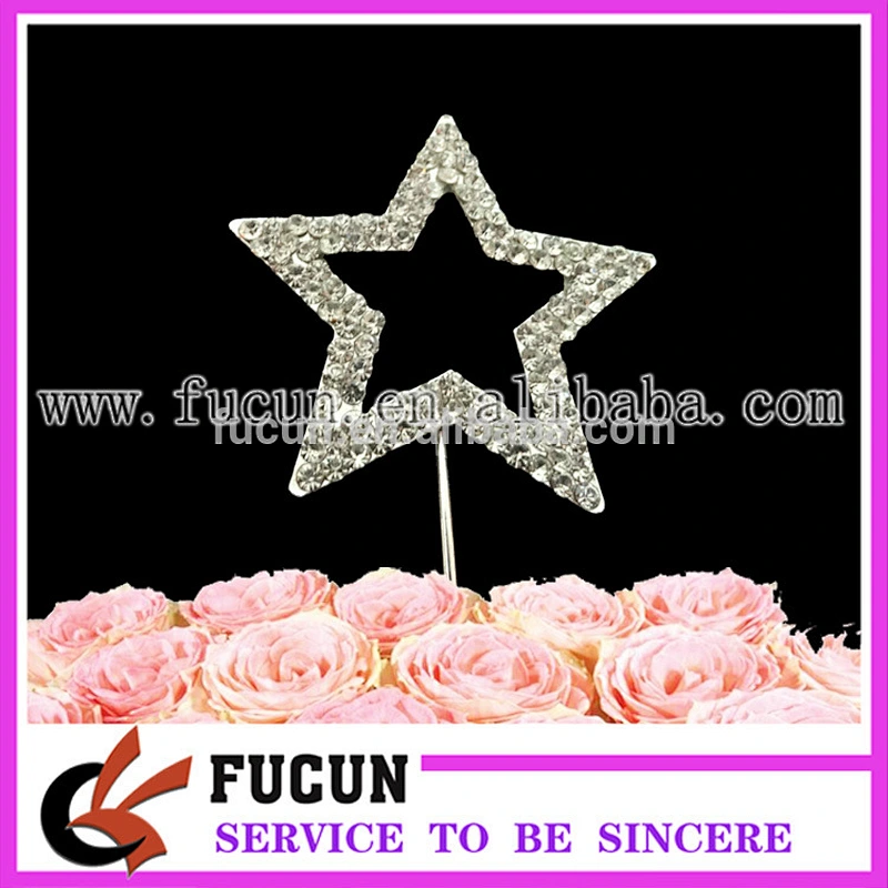 popular 2017 hot sell crystal diamond rhinestone star cake toppers party supplies guangzhou
