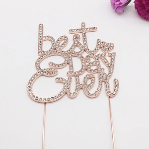 As the picture color crystal anniversary wedding cake toppers for bride and groom