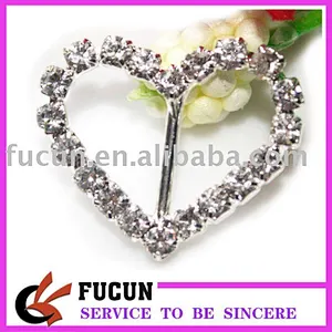 15mm heart rhinestone buckles/ribbon buckles