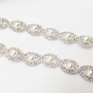 Garment Accessories DIY Wedding Dress Decorative Rhinestone Fabric Trim Lace Rhinestone Crystal Trim