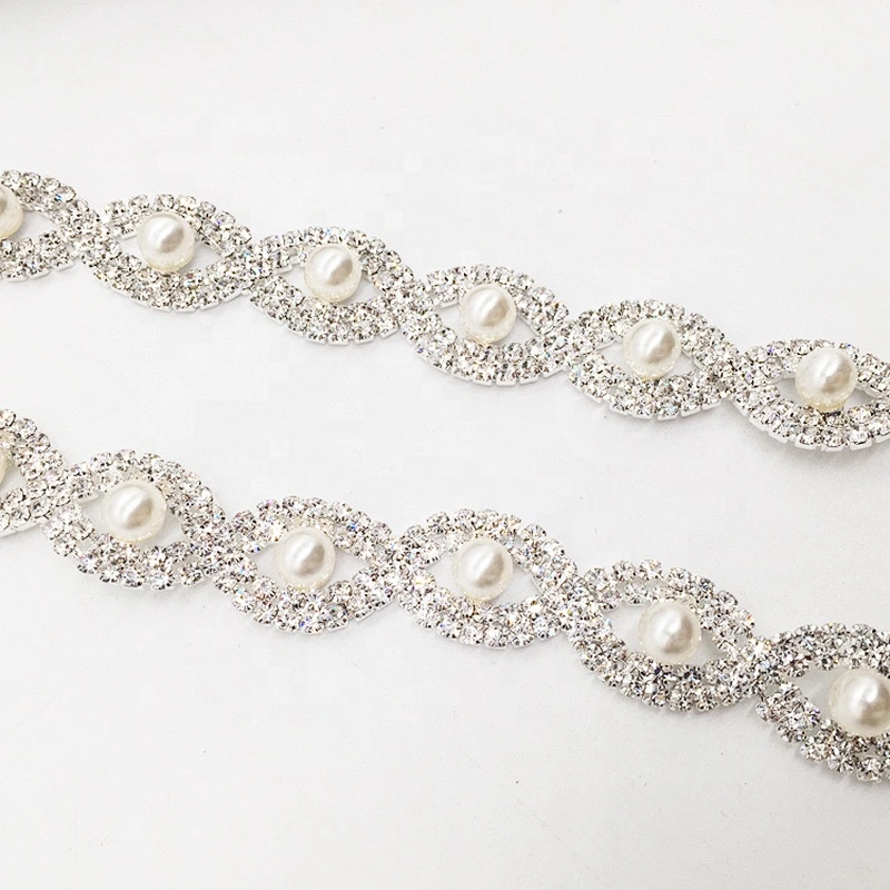 Garment Accessories DIY Wedding Dress Decorative Rhinestone Fabric Trim Lace Rhinestone Crystal Trim