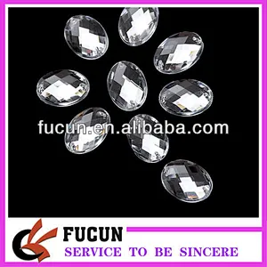 Clear Crystal Acrylic Oval Sewing Rhinestone Flatback Gem 2 Hole