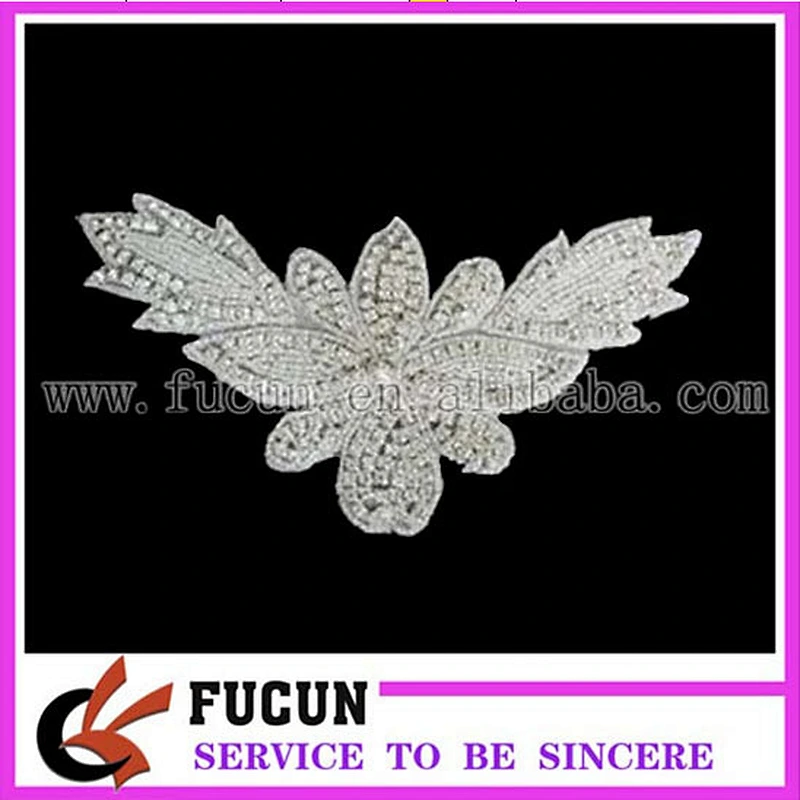 wholesale crystal rhinestone lace trim for bridal /kids clothing rhinestone appliques