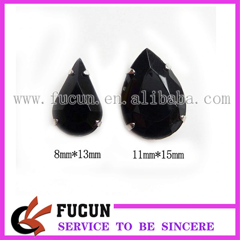 flat back sew on acrylic rhinestone with metal for garment decoration