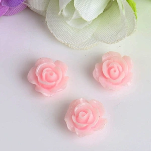 cheap 10mm resin rose flower assorted colour artificial floral rose for DIY dress decoration