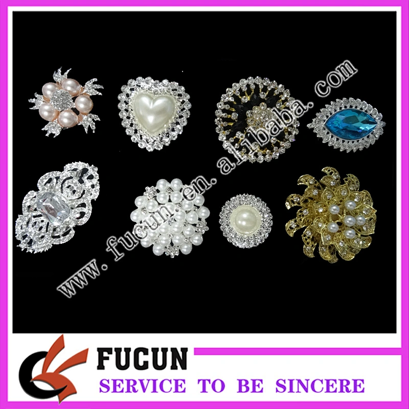 High quality silver plating heart shape rhinestone pearl brooch scarf buckle
