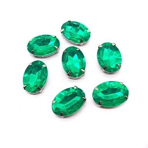 flat back sew on oval acrylic rhinestone for garment DIY decoration