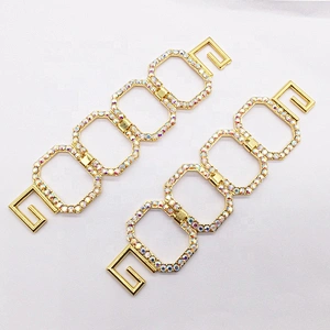 High Quality Factory Square Metal Gold Crystal AB Bikini Connector For Competition BikiniSuit