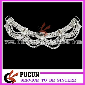 Hot sale crystal rhinestone chain /rhinestone twist bikini connector