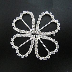 Diamante Invitations Card Various Size Rhinestone Buckle For Crystal Slider Ribbon